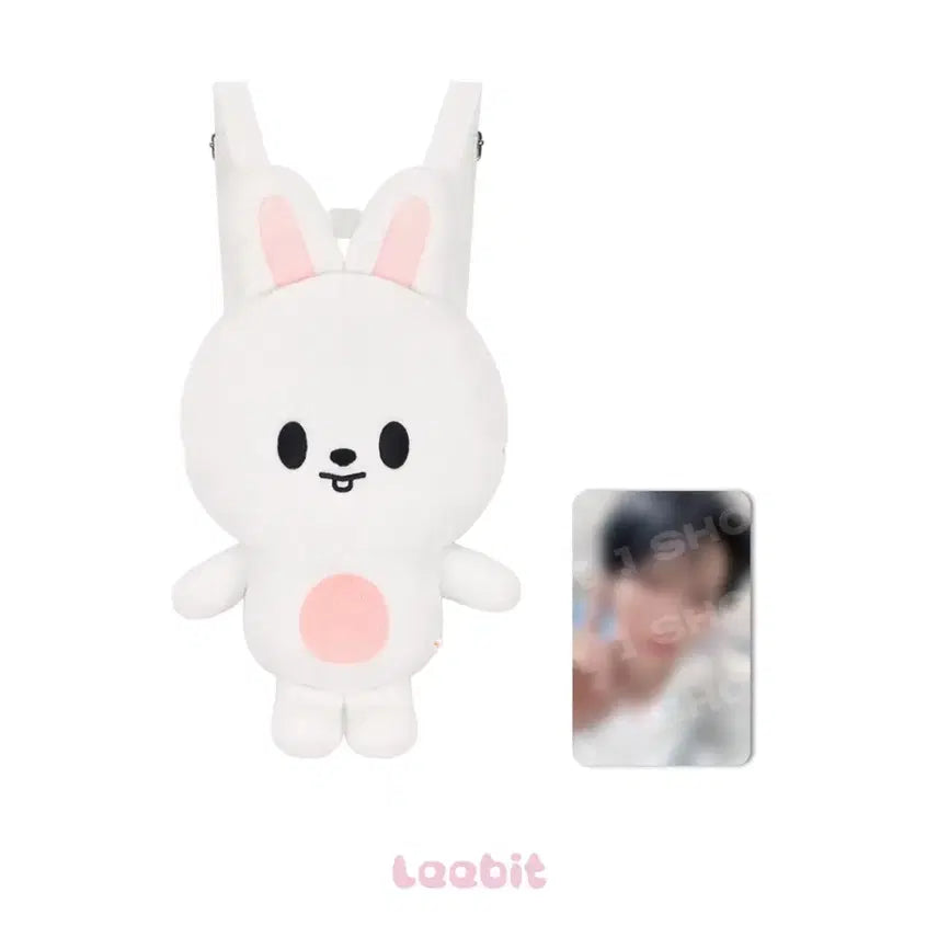 [BUNJANG] Stray Kids SKZOO Plush LBB Ribbit Leeknow Photocard / 스트레이키즈 스키주 플러시백팩 리빗 리노 포카 포함