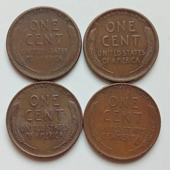 [BUNJANG] Early Lincoln Cent Collection - 4 Coins - Excellent Condition / 초창기 링컨 센트 상태우수 4개 일괄