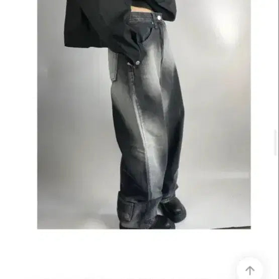 [BUNJANG] Opm Black S. Pocket Flash Wide Jeans / 에이블리 오피엠 블랙 s. pocket flash wide jean