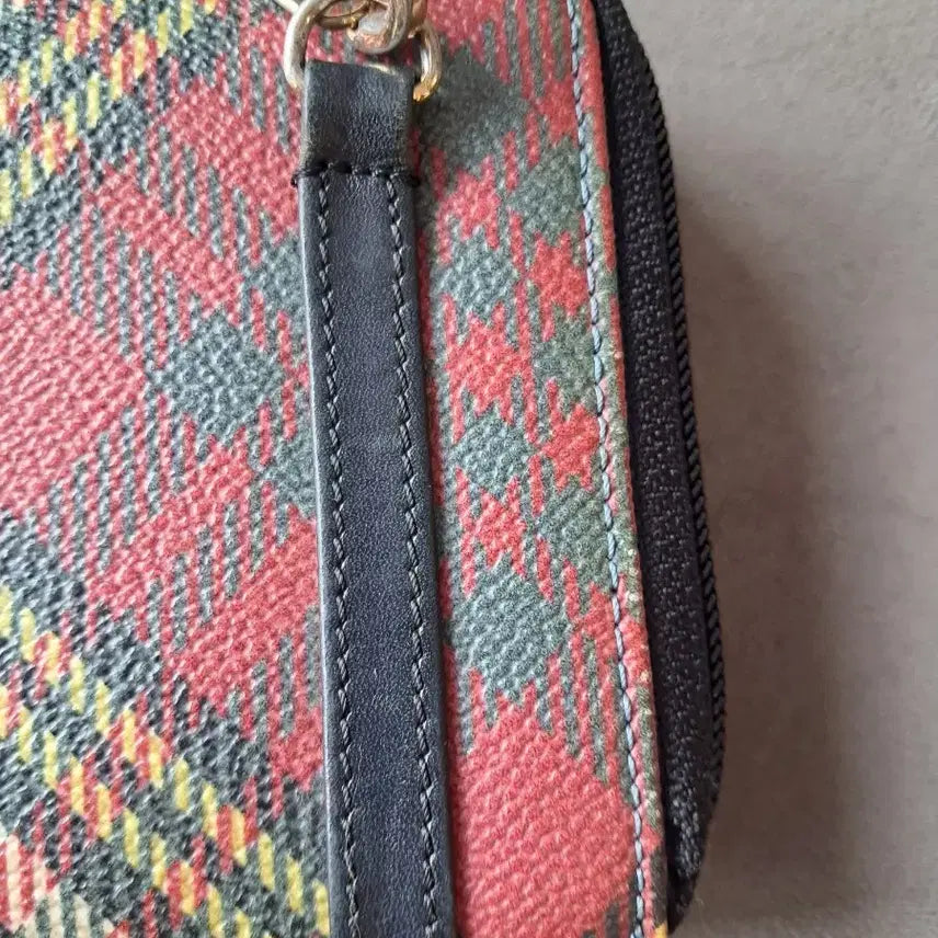 [BUNJANG] Vivienne Westwood Genuine Leather Check Pattern Long Wallet with Detachable Strap / 비비안웨스트우드 정품. 장지갑
