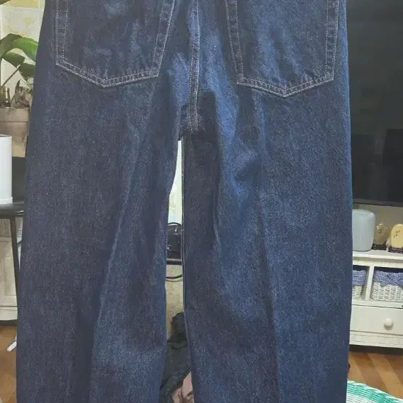 [BUNJANG] Wide Leg Denim Pants (Size S) / 청바지 와이드 팬츠 데님 (S사이즈)