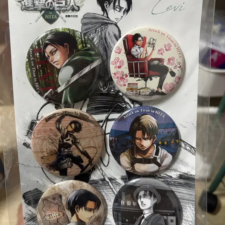 [BUNJANG] Attack on Titan Levi 6-Piece Badge Set / 진격의 거인 히타 리바이 뱃지 6종 세트