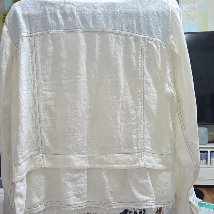 [BUNJANG] Premium Blend Denim Jacket - White (Size 66-77) / 마 면 고급소재  데님 자켓 화이트(66~77)