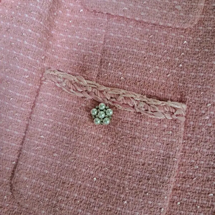 [BUNJANG] It Michaa Pink Tweed Jacket (Size 66-77) / 잇미샤 트위드자켓66~77