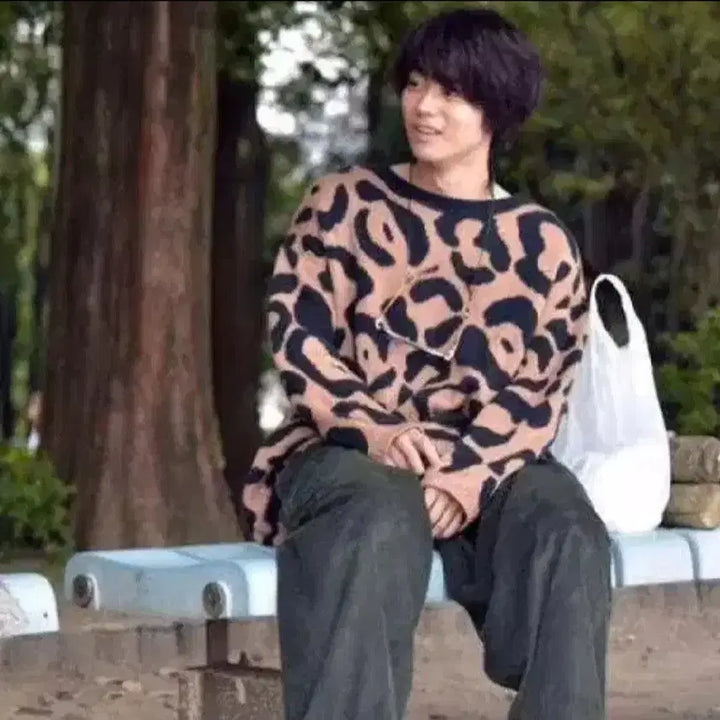 [BUNJANG] Neon Sign Leopard Knit / neon sign 레오파드 니트 스다마사키 스다 마사키 착용 네온사인
