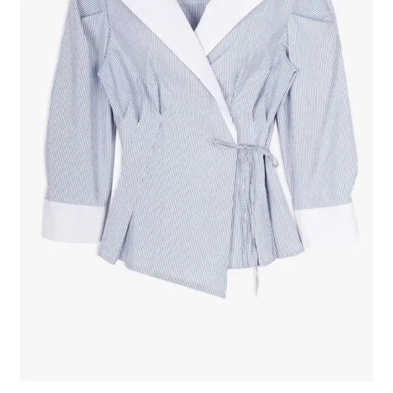[BUNJANG] myiconic Stripe Wrap Shirt Blouse / 마이아이코 스트라이프 랩 셔츠 블라우스