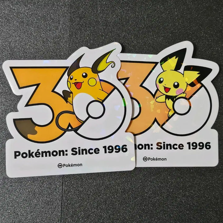 [BUNJANG] Pokemon 30th Anniversary Stickers Raichu Pichu Bundle Set / 일괄) 포켓몬 로고 30주년 스티커 라이츄 피츄