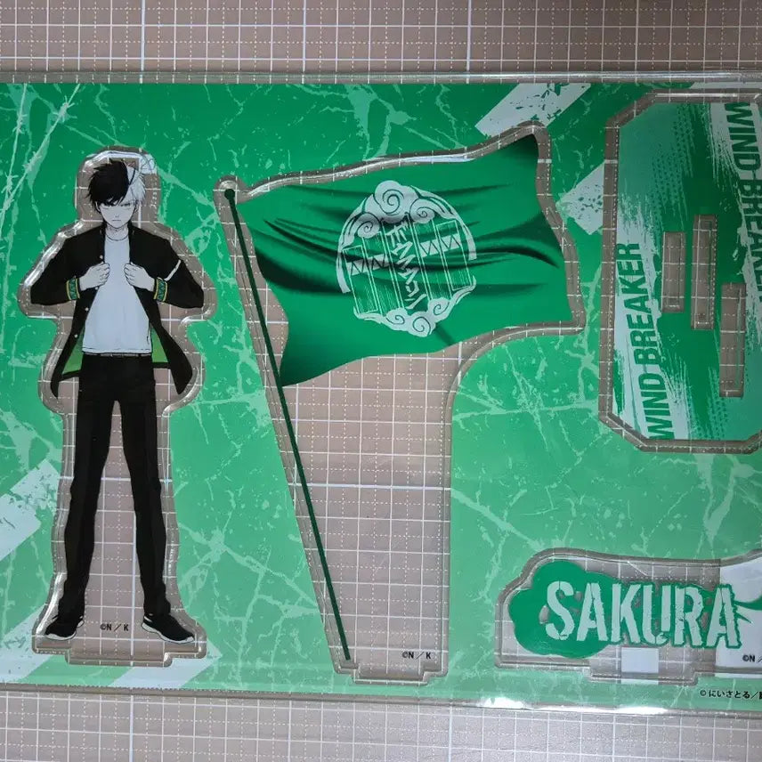 [BUNJANG] Winbre Sakura Haruka "Granup" Flag Original Drawing Acrylic Diorama Stand / 윈브레 아크릴 디오라마 사쿠라 하루카 GRANUP 깃발 원화 아크릴스탠드
