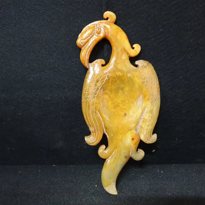 [BUNJANG] Excavated Spring and Autumn Period Jade Inkstone with Phoenix Carving / (수원만물)출토 춘추시기 화전옥 봉황 벼루