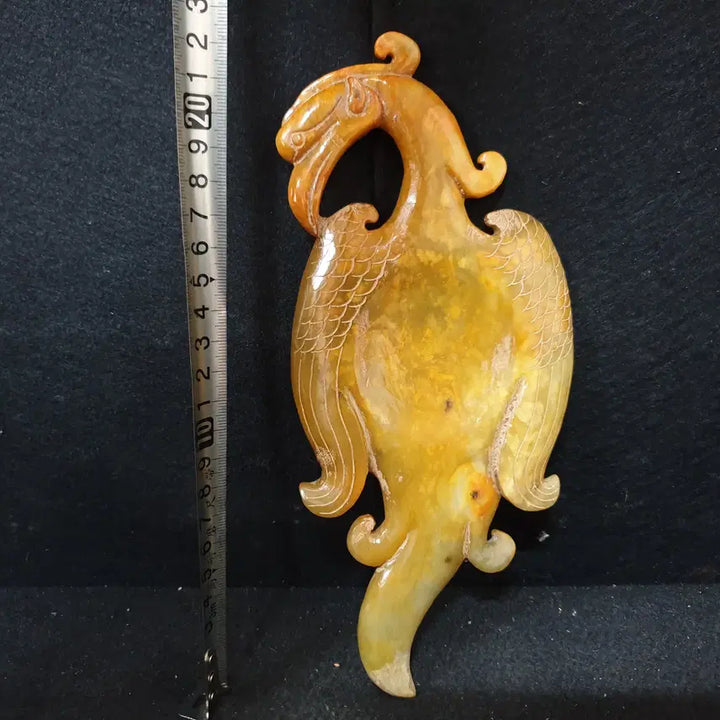 [BUNJANG] Excavated Spring and Autumn Period Jade Inkstone with Phoenix Carving / (수원만물)출토 춘추시기 화전옥 봉황 벼루