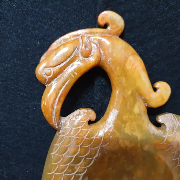 [BUNJANG] Excavated Spring and Autumn Period Jade Inkstone with Phoenix Carving / (수원만물)출토 춘추시기 화전옥 봉황 벼루