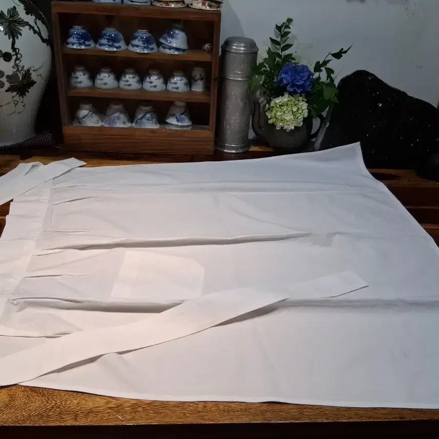 [BUNJANG] Handmade Linen Apron for Tea Ceremonies / 다도복에 하는 긴 광목앞치마