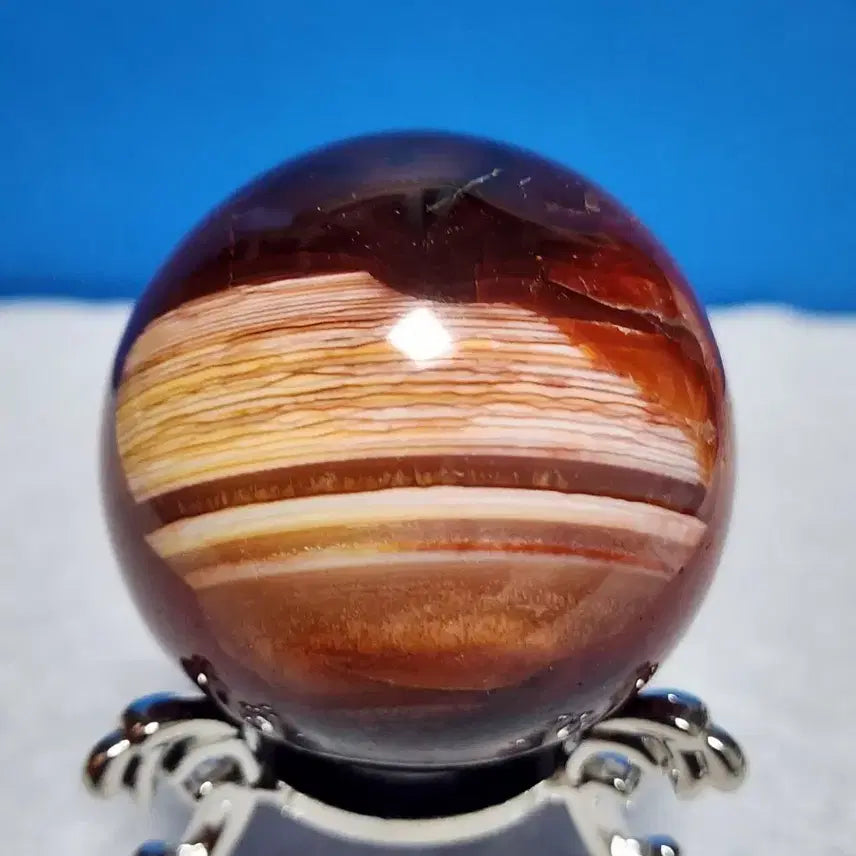[BUNJANG] Natural Carnelian Crystal Sphere with Stand / 천연크리스탈 카넬리안 원석 구체+받침대