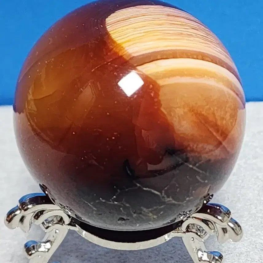 [BUNJANG] Natural Carnelian Crystal Sphere with Stand / 천연크리스탈 카넬리안 원석 구체+받침대