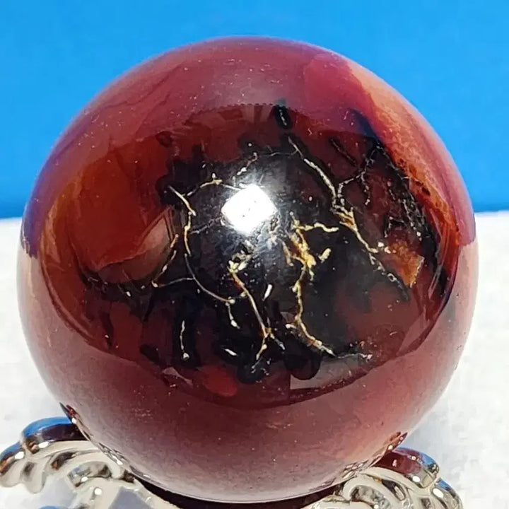 [BUNJANG] Natural Carnelian Crystal Sphere with Stand / 천연크리스탈 카넬리안 원석 구체+받침대