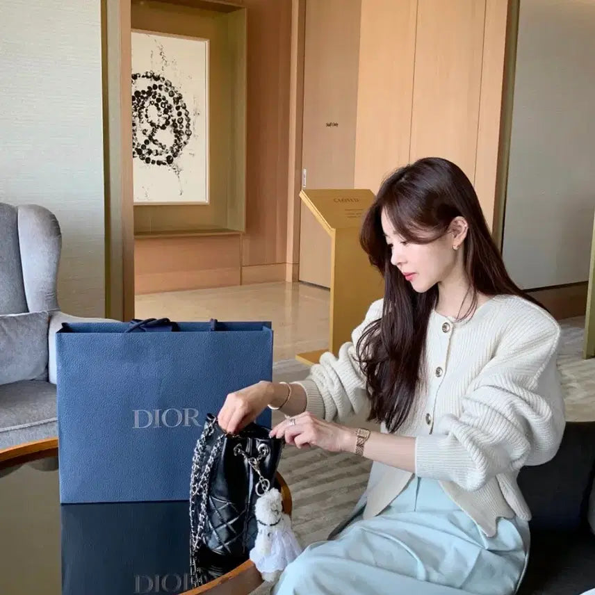 [BUNJANG] Bysini Wave Cardigan - Ivory / 바이씨니 물결가디건 아이