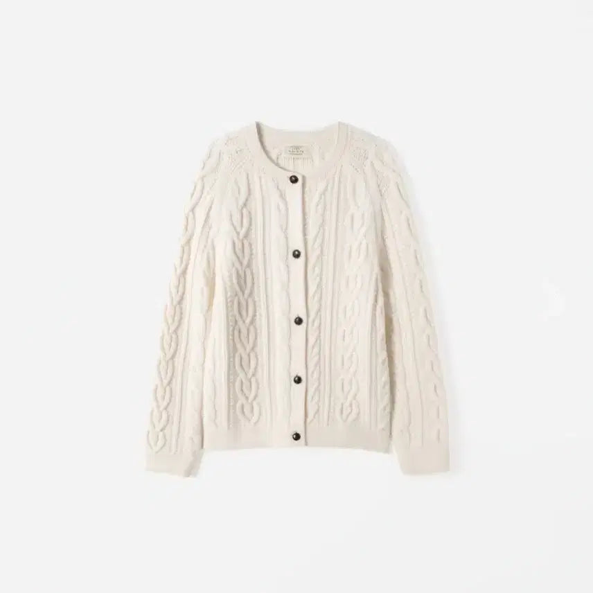 [BUNJANG] FYEO Coni Cable Wool Knit Cardigan Ivory / 택포) 포유온 코니 케이블 울 니트 가디건_FYEO Coni Cable