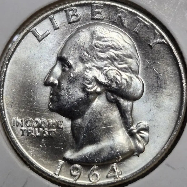 [BUNJANG] 1964-D US Silver Quarter Dollar Coin - Double Rim, RPM Error / 1964년 D발행 쿼터 달러 은화90%  더블 림. RPM에러