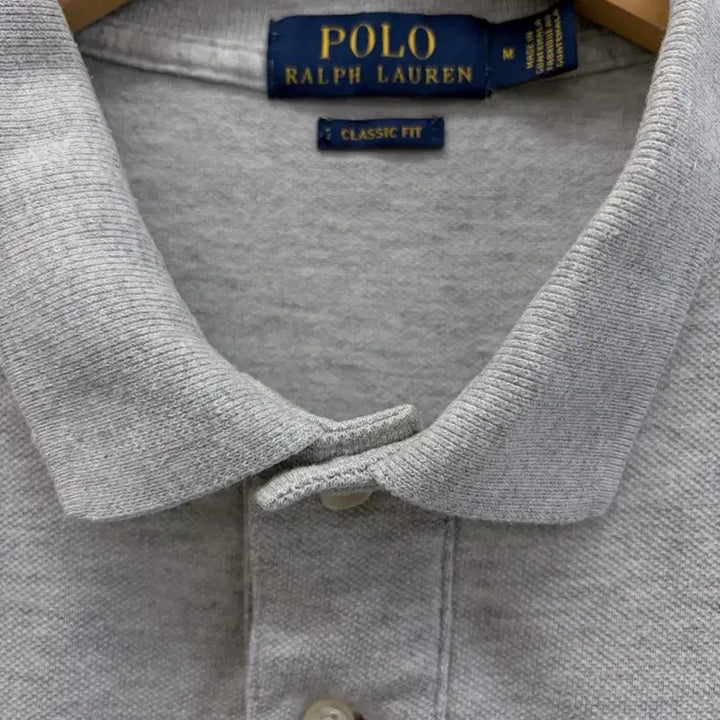 [BUNJANG] Polo Ralph Lauren Classic Fit Pique T-Shirt Short Sleeve Grey M / 폴로 클래식핏 피케티 카라티 반팔 그레이 (M)