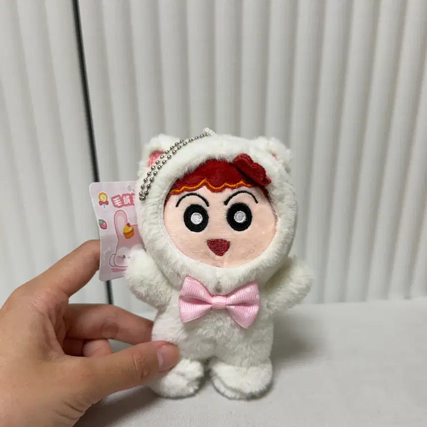 [BUNJANG] Crayon Shin-chan Yuji Bear Fur Coat Keyring Plush Doll / [새상품] 짱구 유리 곰 털옷