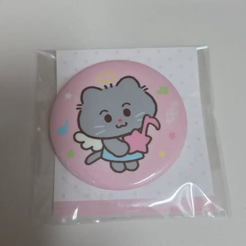 [BUNJANG] Pom Pom Studio Glow-in-the-Dark Musical Note Cat Angel Cat Badge Pinbutton / 뽐뽐 스튜디오 야광 음표 고양이 천사냥 뱃지 캔뱃지 핀버튼