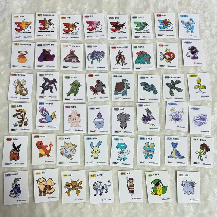 [BUNJANG] Pokemon 30th Anniversary Artwork Sticker Collection / 포켓몬 띠부씰 (30주년 로고, 아트윅, 1세대 등 교환 및 판매)