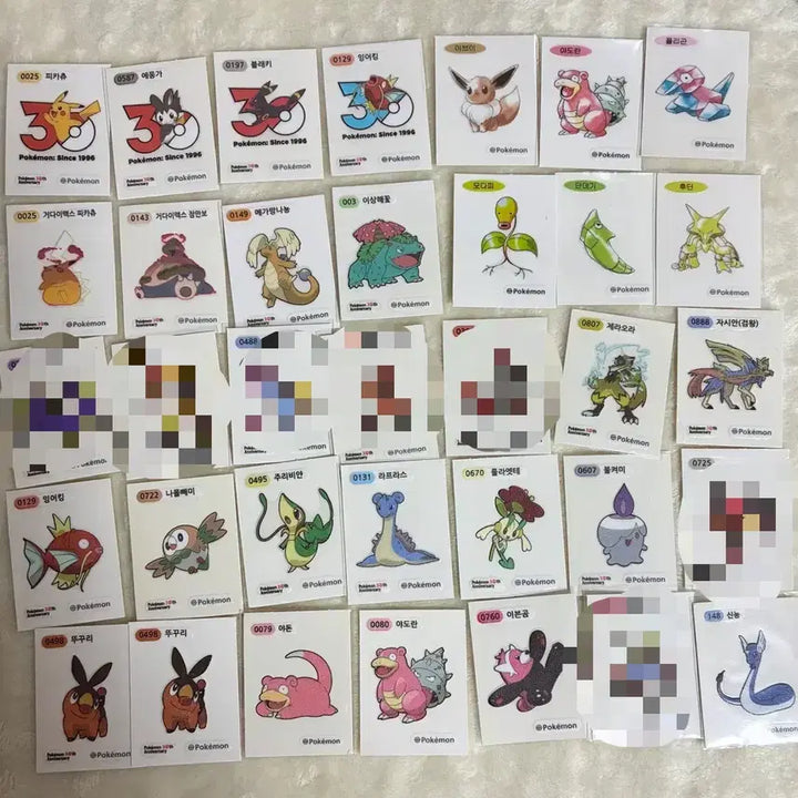 [BUNJANG] Pokemon 30th Anniversary Artwork Sticker Collection / 포켓몬 띠부씰 (30주년 로고, 아트윅, 시즌 여러개 등 교환 및 판매)