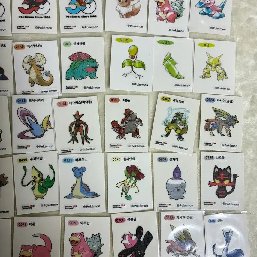 [BUNJANG] Pokemon 30th Anniversary Artwork Sticker Collection / 포켓몬 띠부씰 (30주년 로고, 아트윅, 시즌 여러개 등 교환 및 판매)