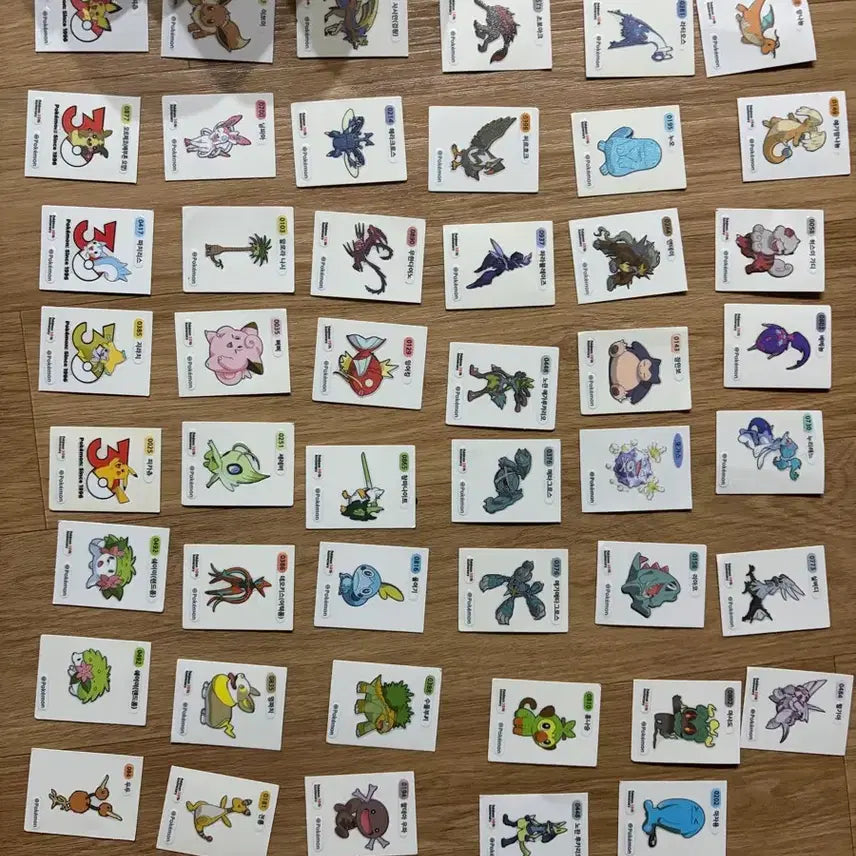[BUNJANG] Pokemon Stickers Bundle (47 pcs, No Duplicates) / 포켓몬 띠부씰 47장 일괄/중복없음  [펄기아,잠만보,마자용,30주년