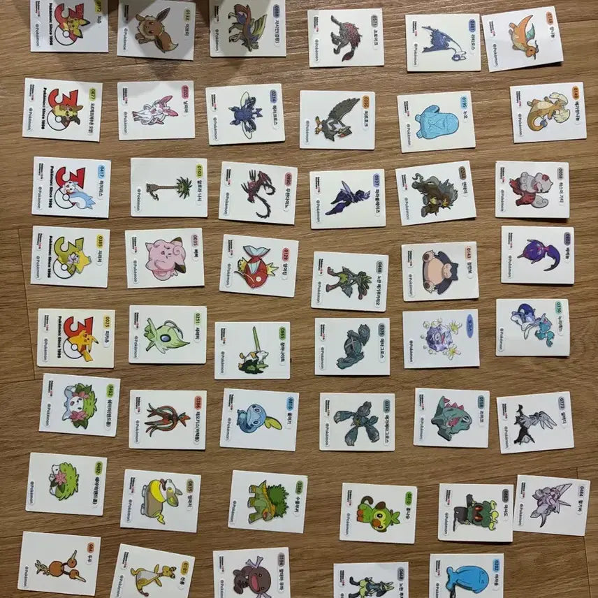 [BUNJANG] Pokemon Stickers Bundle (47 pcs, No Duplicates) / 포켓몬 띠부씰 47장 일괄/중복없음  [펄기아,잠만보,마자용,30주년