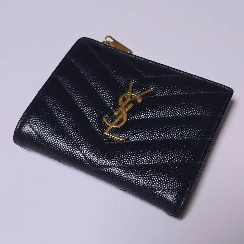 [BUNJANG] Saint Laurent Monogram Caviar Bifold Wallet / 정품 생로랑 모노그램 캐비어 반지갑 575879 BOW01 1000