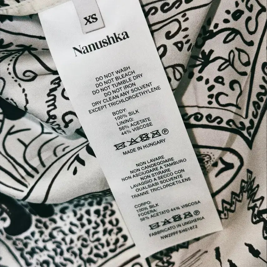 [SOLD OUT] Nanushka 나누슈카 실크 셔츠 XS / 파페치 구매