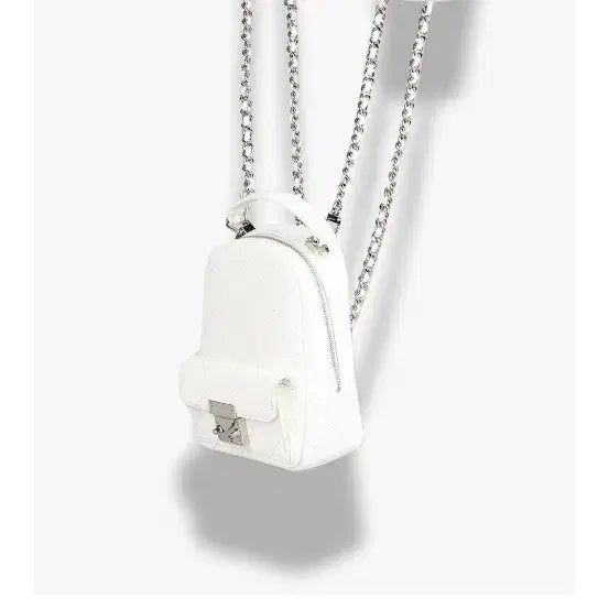 [BUNJANG] MYEYEKO Delivery Bag White Caviar Mini Backpack / 마이아이코 딜리버리백 화이트 캐비어