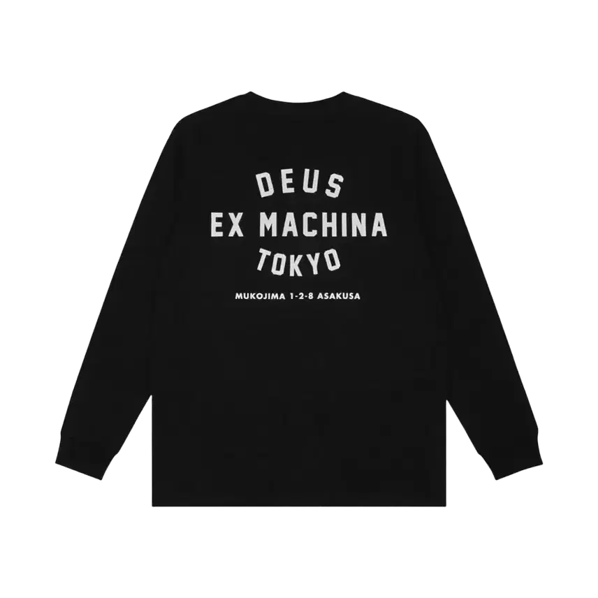 [SOLD OUT] 데우스 엑스 마키나 도쿄 아사쿠사 어드레스 롱슬리브 티셔츠 블랙