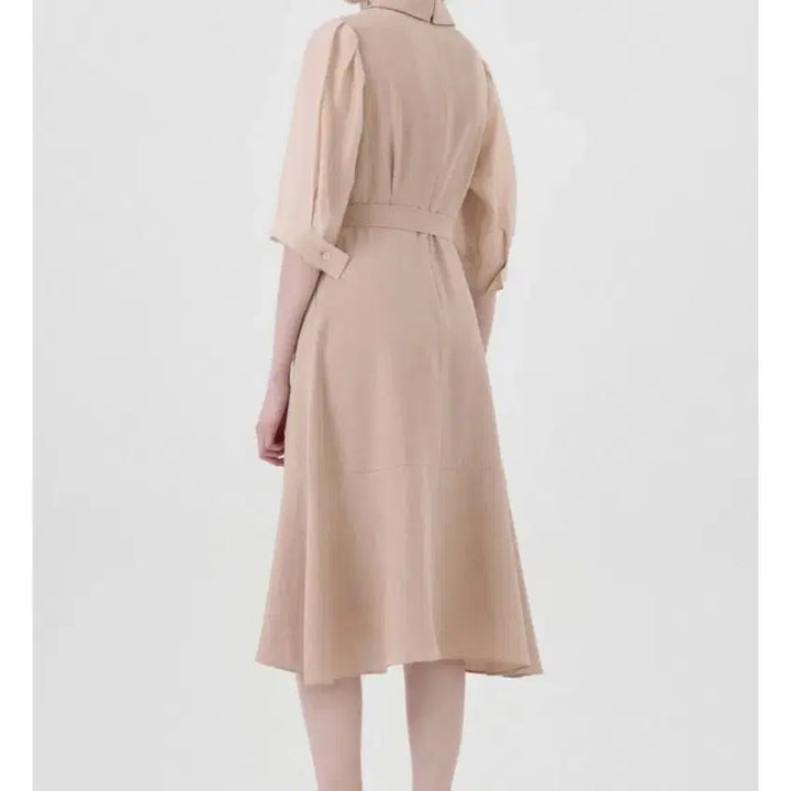 [SOLD OUT] 23년 KL바이린 쉬어퍼프소매 A라인 플레어 롱원피스 핑크베이지여름하객룩