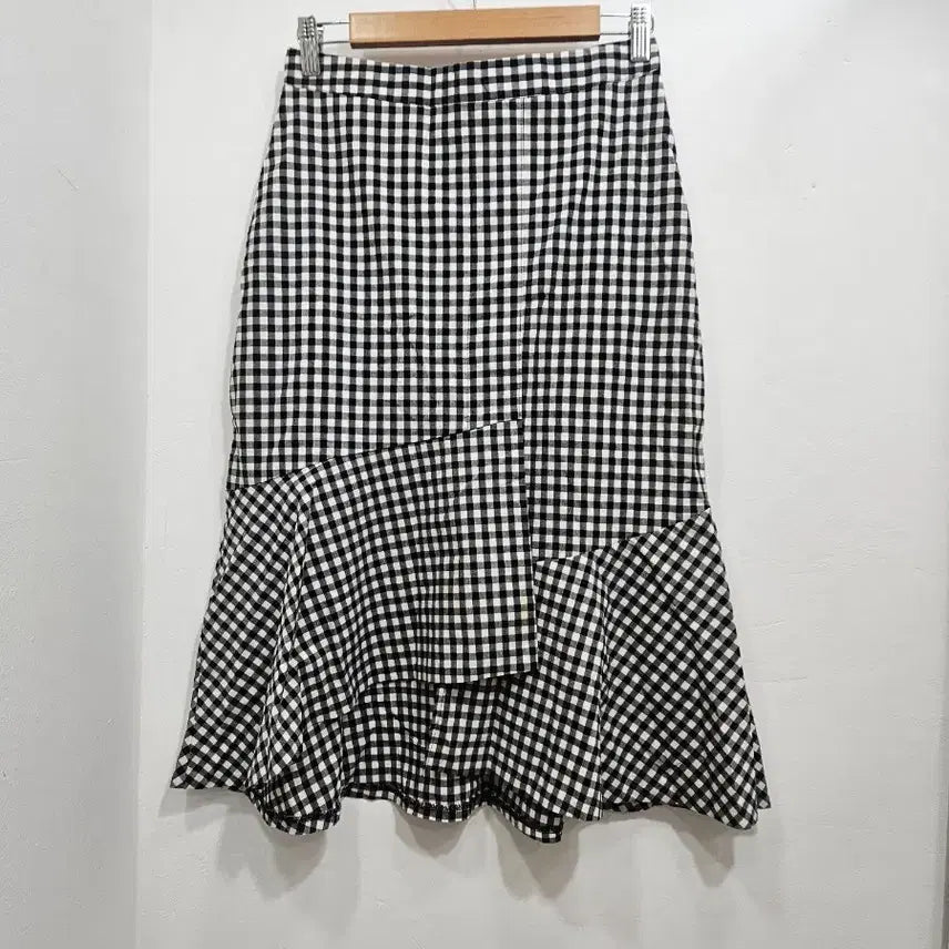 [BUNJANG] Check Frill Midi Skirt M / 체크 프릴 스커트 M