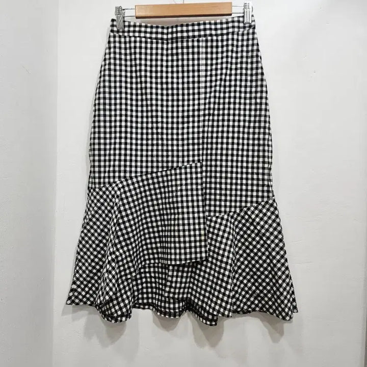 [BUNJANG] Check Frill Midi Skirt M / 체크 프릴 스커트 M
