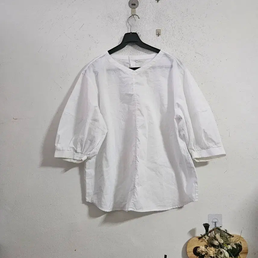 [BUNJANG] White Short Sleeve Blouse / 반팔 블라우스 화이트