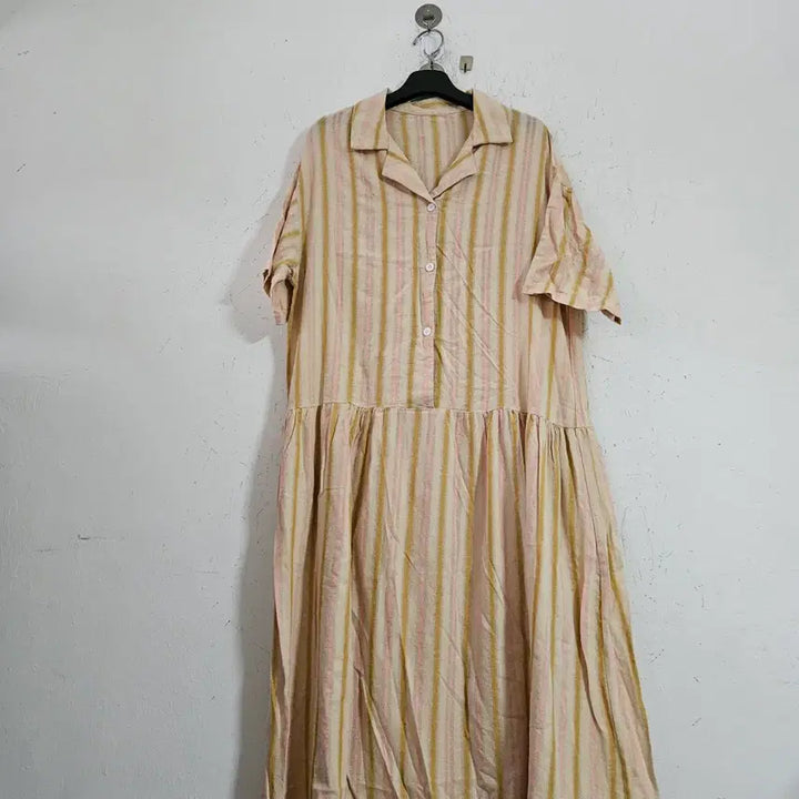 [BUNJANG] Stripe Shirt Dress / 스트라이프 셔츠 원피스