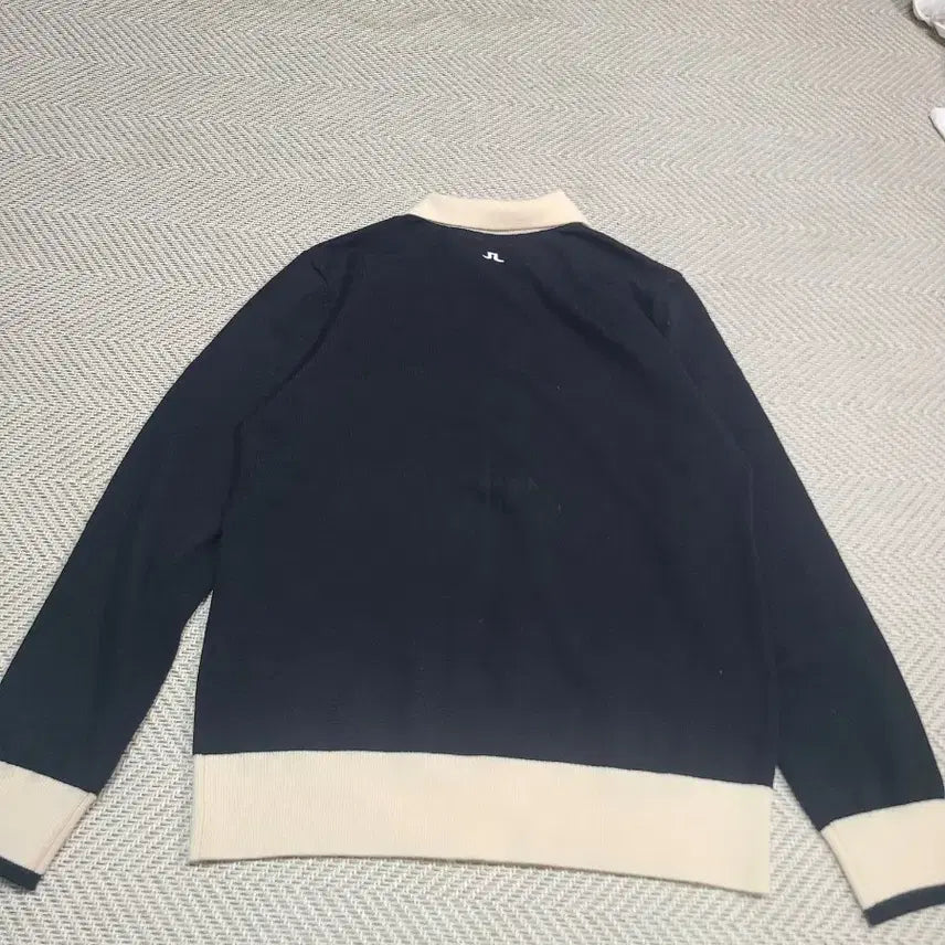 [BUNJANG] J.LINDEBERG Golf Wear Knit Polo T-shirt Navy Beige L / L)J.린드버그 골프웨어 니트 폴로 티셔츠 네이비 베이
