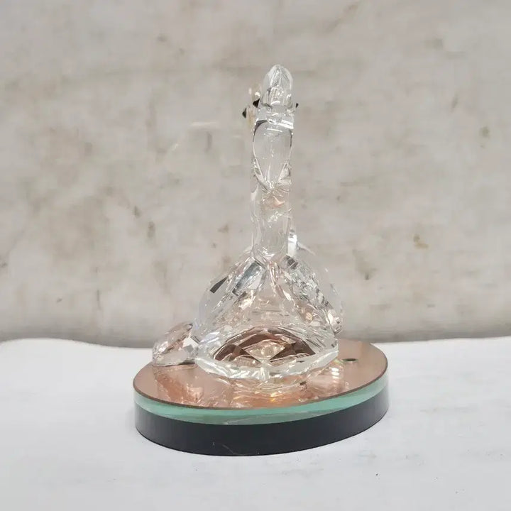 [BUNJANG] Crystal Swan Pair (Heart) Figurine / 크리스탈 백조 한 쌍 (하트) (636) (택배비 따로)