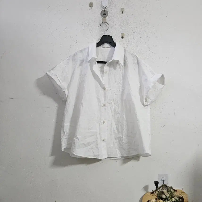 [BUNJANG] White Short Sleeve Shirt / 화이트 숏슬리브 셔츠