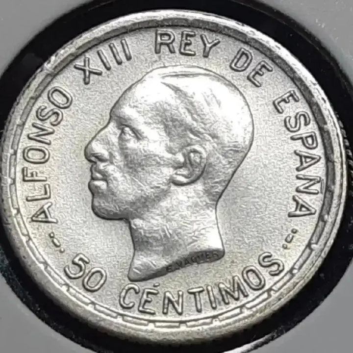 [BUNJANG] Spain 1926 50 Centimos Silver Coin - Uncirculated / [은화] 스페인 준미사용 1926년 50센티모스.외국주화 주화 화폐