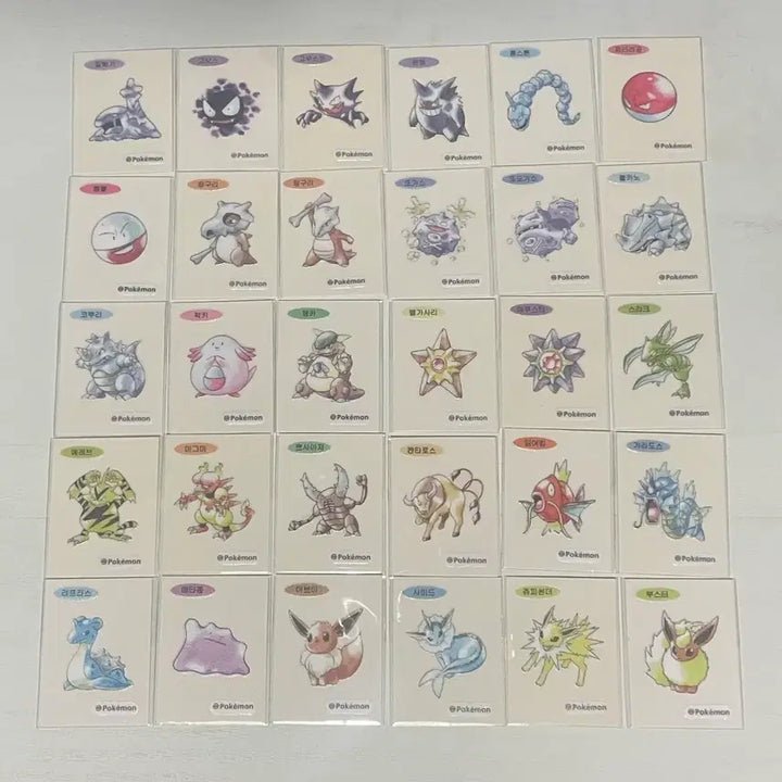 [BUNJANG] Pokemon 30th Anniversary Artwork Stickers (99 Types) Bundle Set / 포켓몬 30주년 띠부씰 99종 일괄판매 (뮤츠제외
