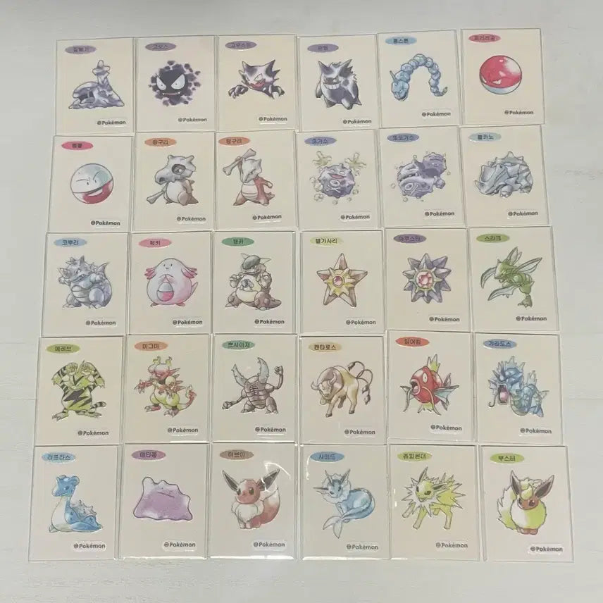 [BUNJANG] Pokemon 30th Anniversary Artwork Stickers (99 Types) Bundle Set / 포켓몬 30주년 띠부씰 99종 일괄판매 (뮤츠제외