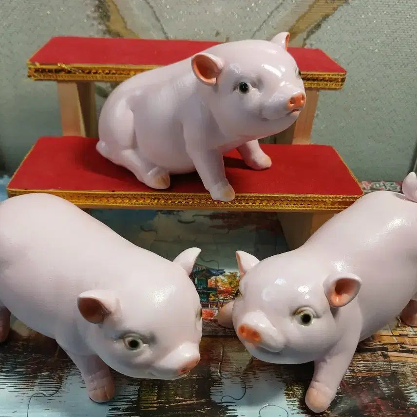 [BUNJANG] Pink Pig Plush Toy Set / 돼지 인형 세트 핑크