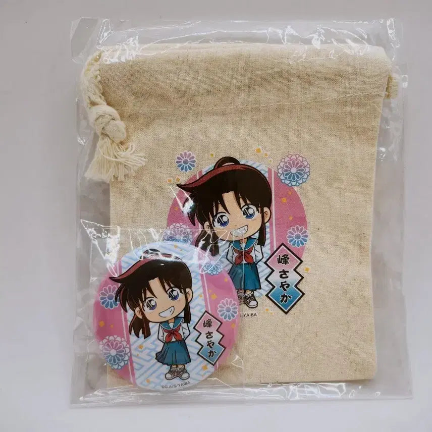 [BUNJANG] Legend of the Dragon Kings Sayaka Mine Metal Badge &amp; Mini Pouch Set / 검용전설 야이바 미네 사야카 캔뱃지 &amp; 미니 파우치 세트
