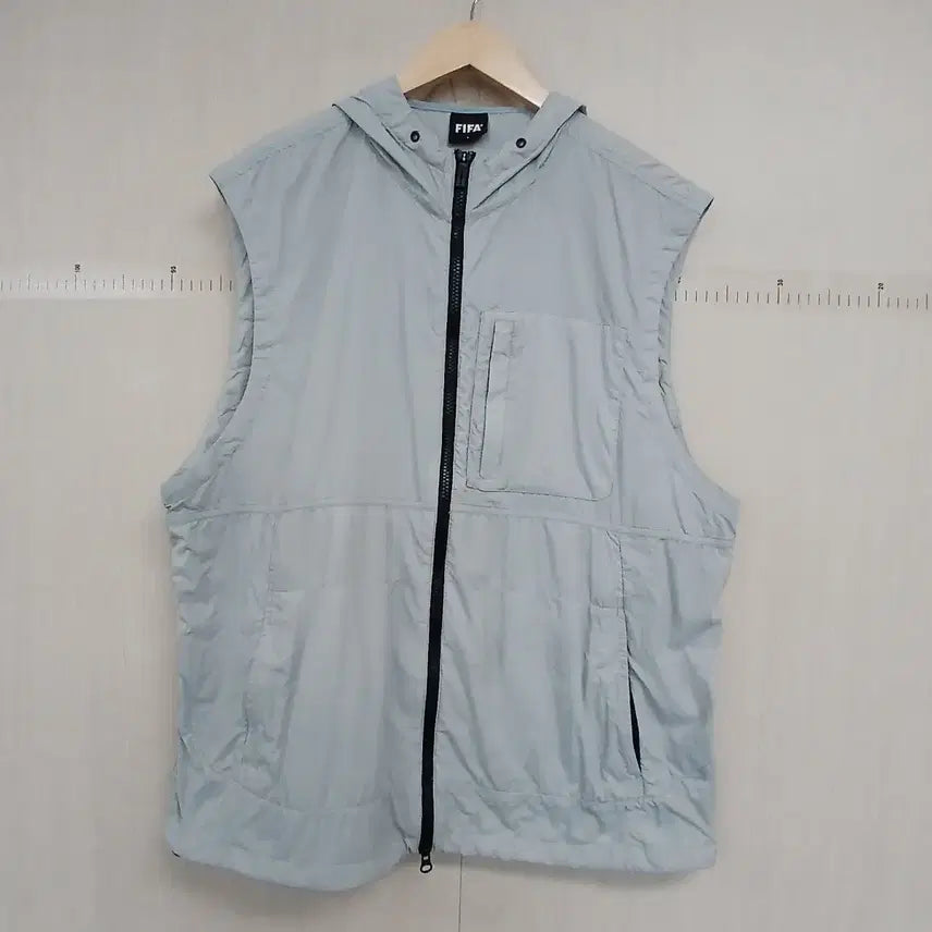 [BUNJANG] FIFA Hooded Vest Gray / FIFA 후드 집엎 조끼 그레이