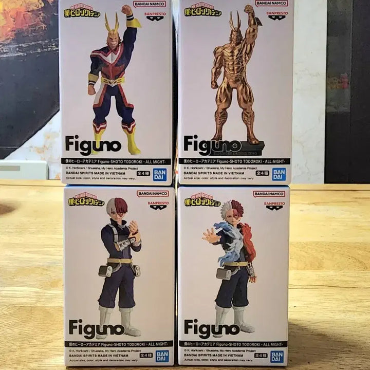 [BUNJANG] My Hero Academia Full Set 4 Types PUGNO Figures Shoto, All Might / 나히아풀셋4종 피그노피규어 쇼토,올마이트