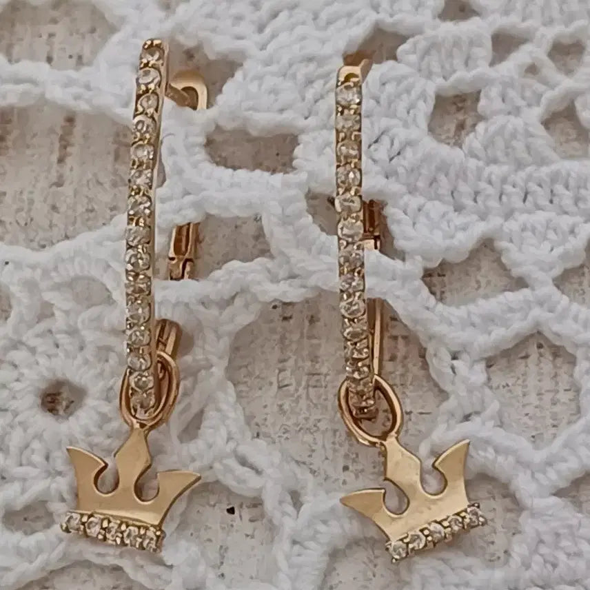 [BUNJANG] Tiara Cubic Drop Earrings 14K / 티아라 귀걸이